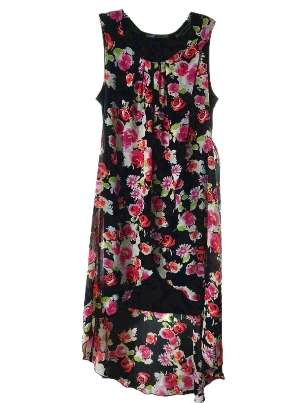 Kate & Mallory Designs Hi Low Dress Floral Sleeveless Multi-colored Size Small